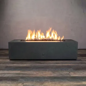 Gravity - Rustic 60" W x 24" L Graphite Rectangle Concrete CSA Electronic Ignition On/Off Propane Gas Fire Pit - SD-FP-TRAV-602416-GRPH-ELECCSAOO-LP by Starfire Designs