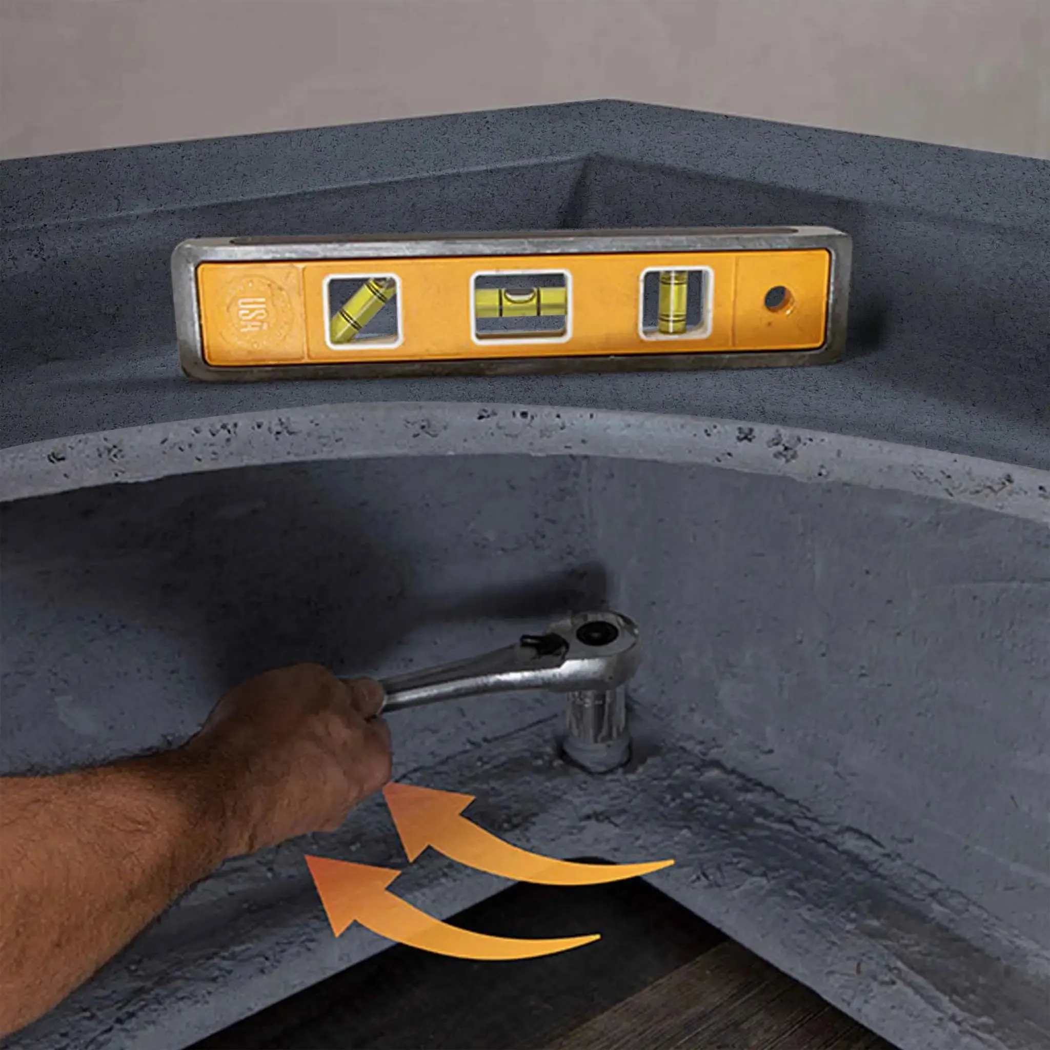 Gravity - Rustic 60" W x 24" L Graphite Rectangle Concrete CSA Electronic Ignition On/Off Propane Gas Fire Pit - SD-FP-TRAV-602416-GRPH-ELECCSAOO-LP by Starfire Designs
