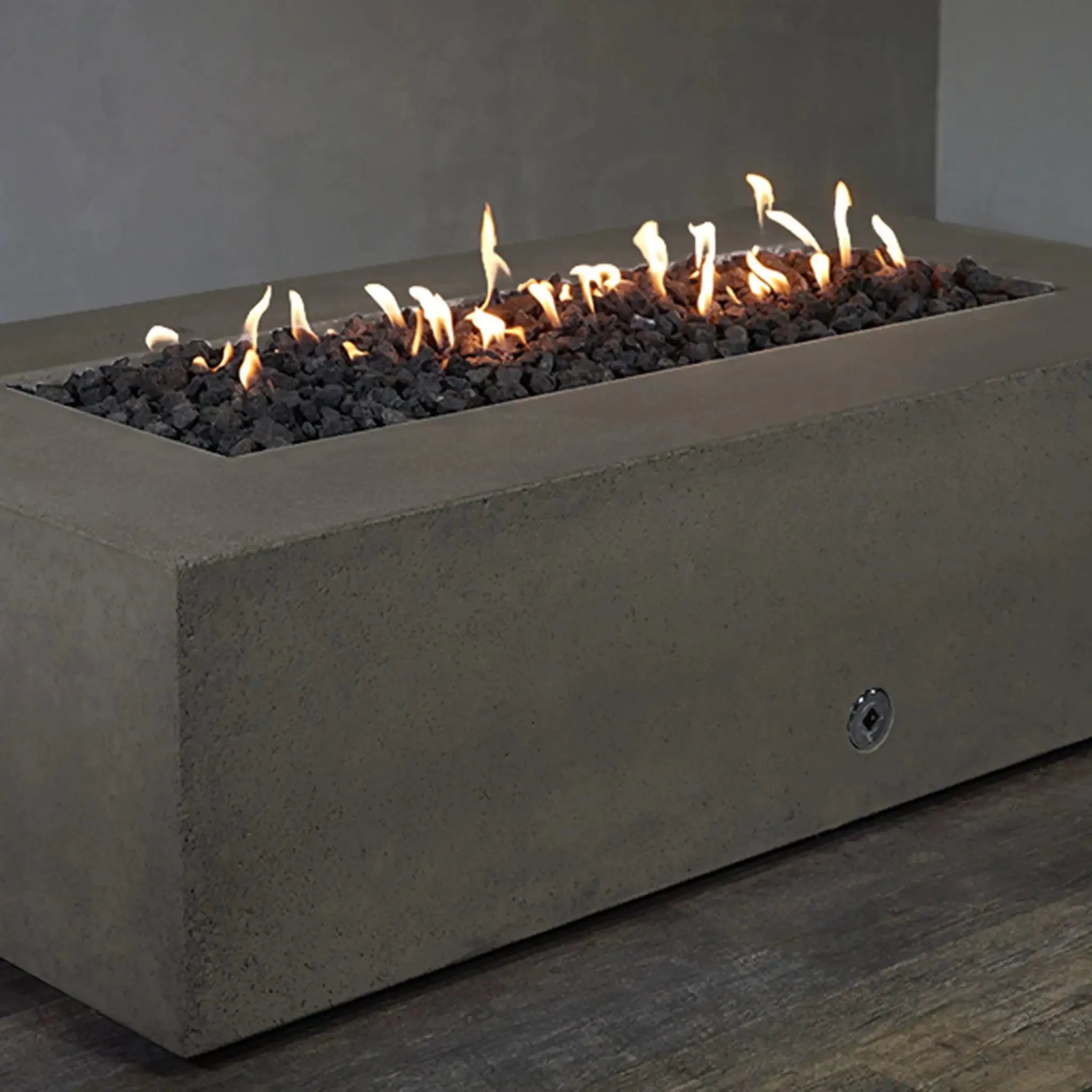 Gravity - Rustic 60" W x 32" L Brown Rectangle Concrete PowerGlow Electronic Ignition Natural Gas Fire Pit - SD-FP-TRAV-603216-BRN-POWERGLOW-NG by Starfire Designs