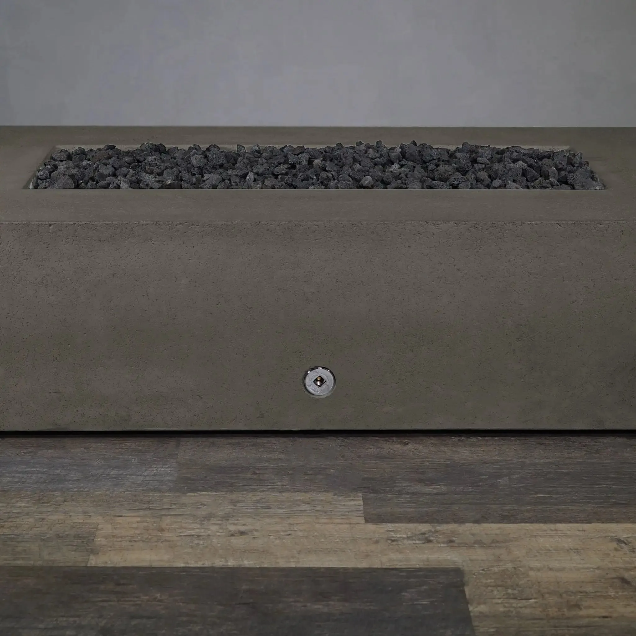 Gravity - Rustic 60" W x 32" L Brown Rectangle Concrete PowerGlow Electronic Ignition Natural Gas Fire Pit - SD-FP-TRAV-603216-BRN-POWERGLOW-NG by Starfire Designs