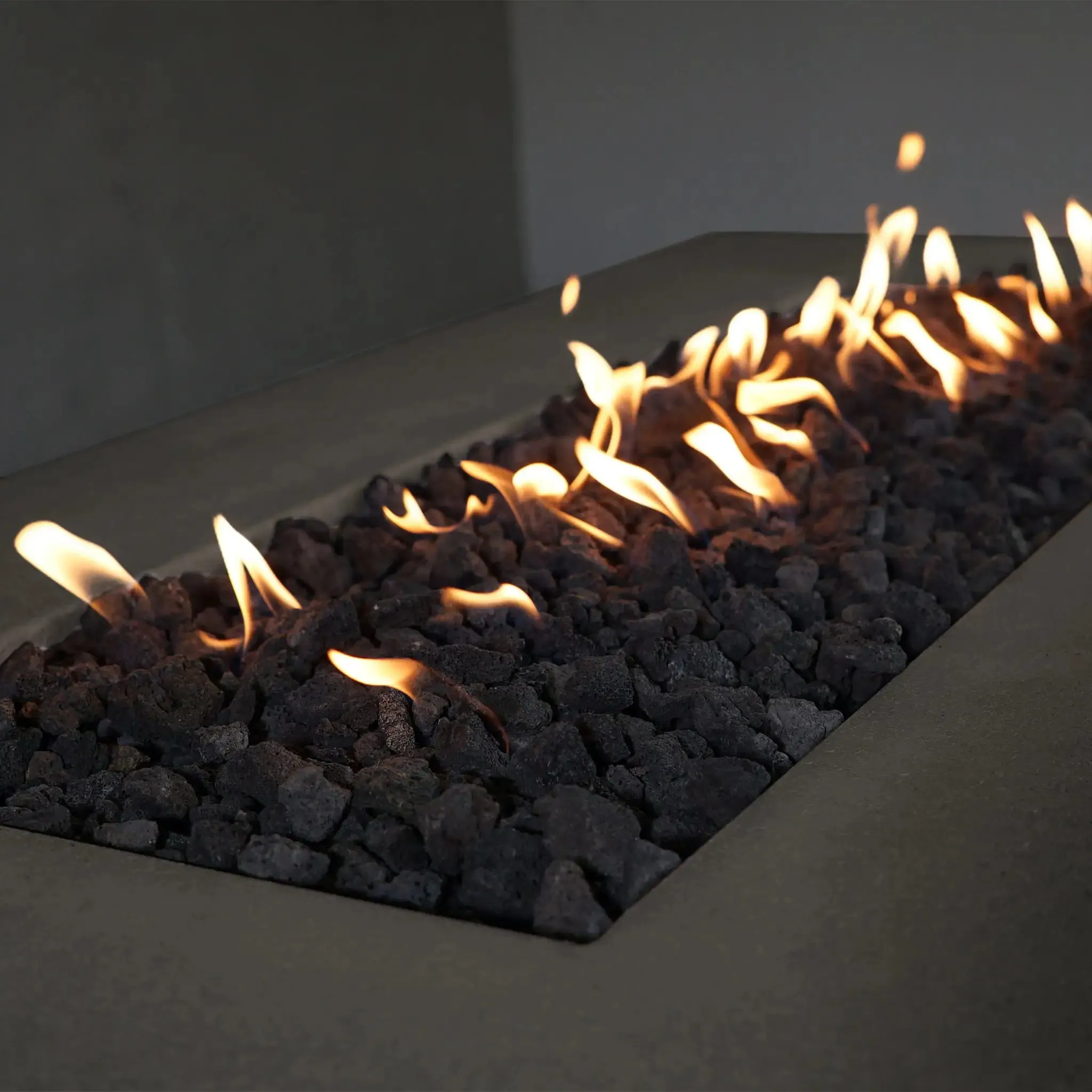 Gravity - Rustic 60" W x 32" L Brown Rectangle Concrete PowerGlow Electronic Ignition Natural Gas Fire Pit - SD-FP-TRAV-603216-BRN-POWERGLOW-NG by Starfire Designs