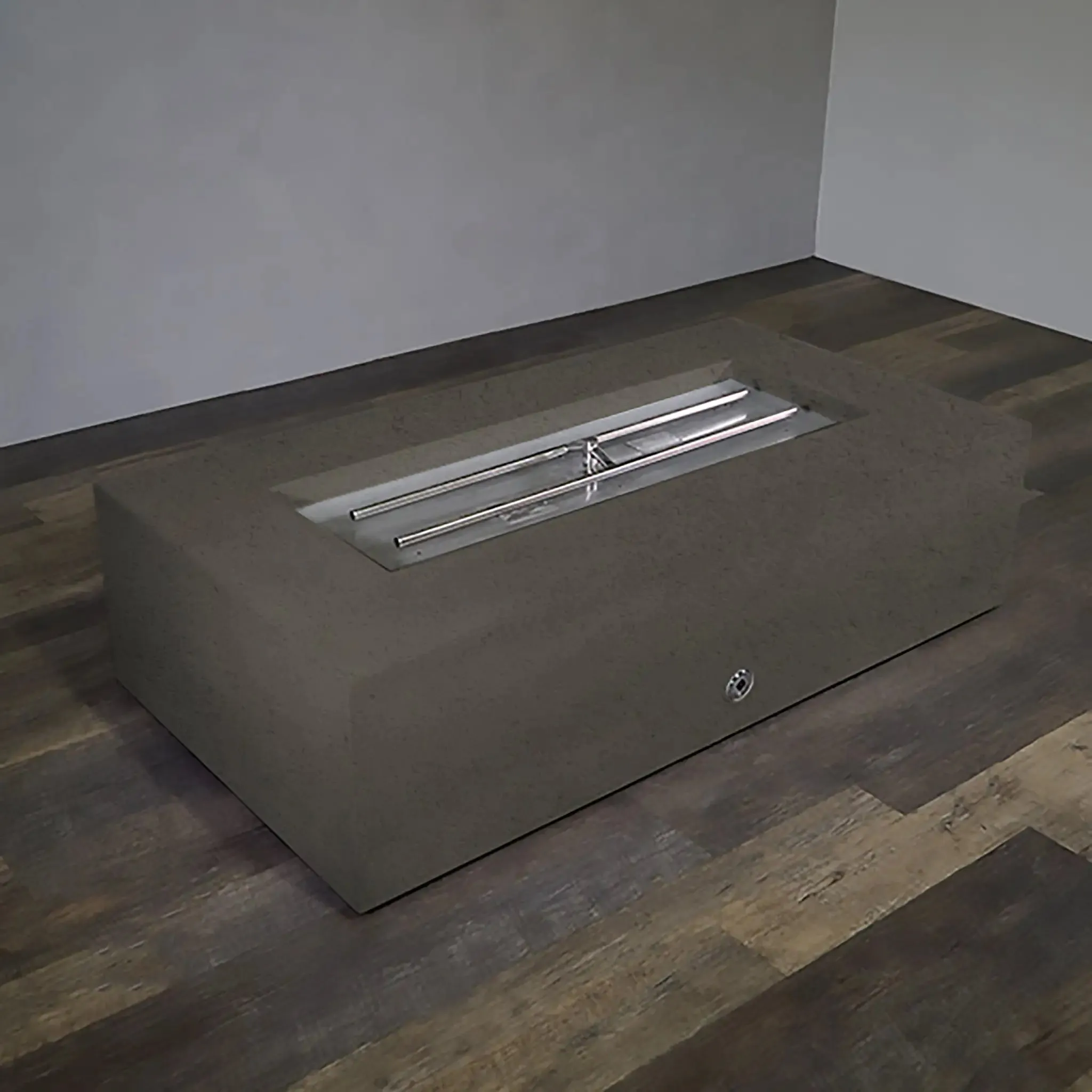 Gravity - Rustic 60" W x 32" L Brown Rectangle Concrete PowerGlow Electronic Ignition Natural Gas Fire Pit - SD-FP-TRAV-603216-BRN-POWERGLOW-NG by Starfire Designs