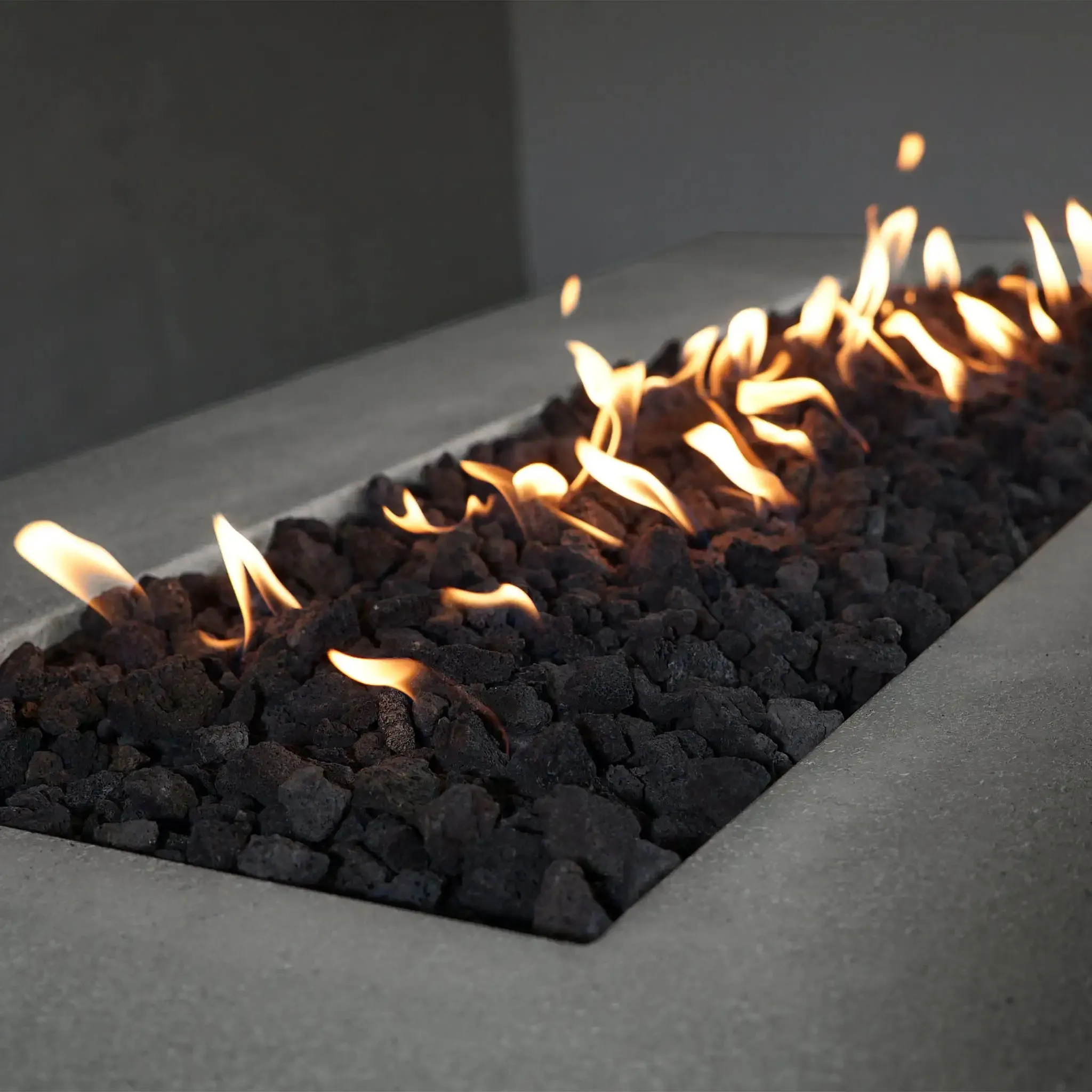 Gravity - Rustic 60" W x 32" L Natural Gray Rectangle Concrete CSA Electronic Ignition On/Off Propane Gas Fire Pit - SD-FP-TRAV-603216-NATG-ELECCSAOO-LP by Starfire Designs