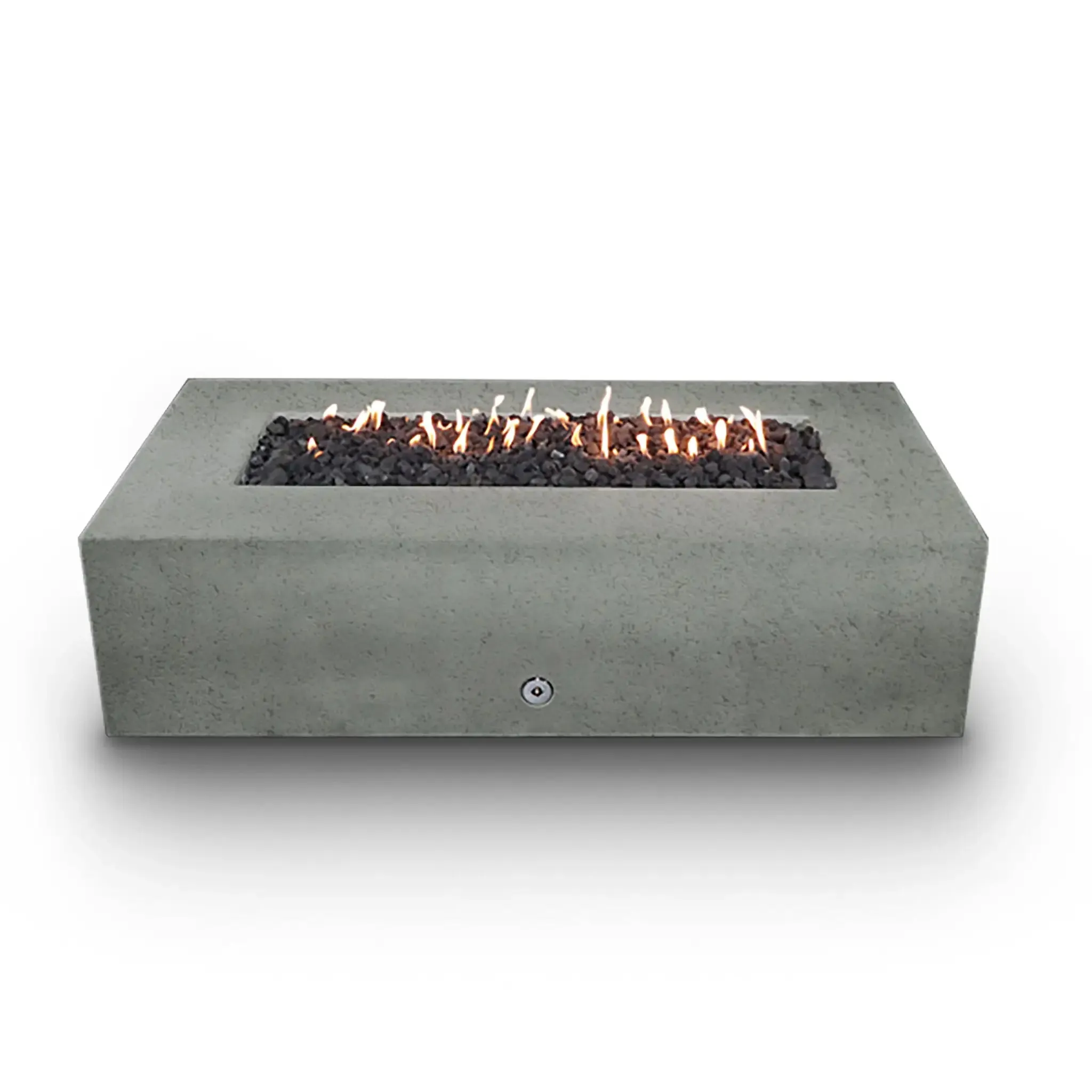Gravity - Rustic 60" W x 32" L Natural Gray Rectangle Concrete CSA Electronic Ignition On/Off Propane Gas Fire Pit - SD-FP-TRAV-603216-NATG-ELECCSAOO-LP by Starfire Designs