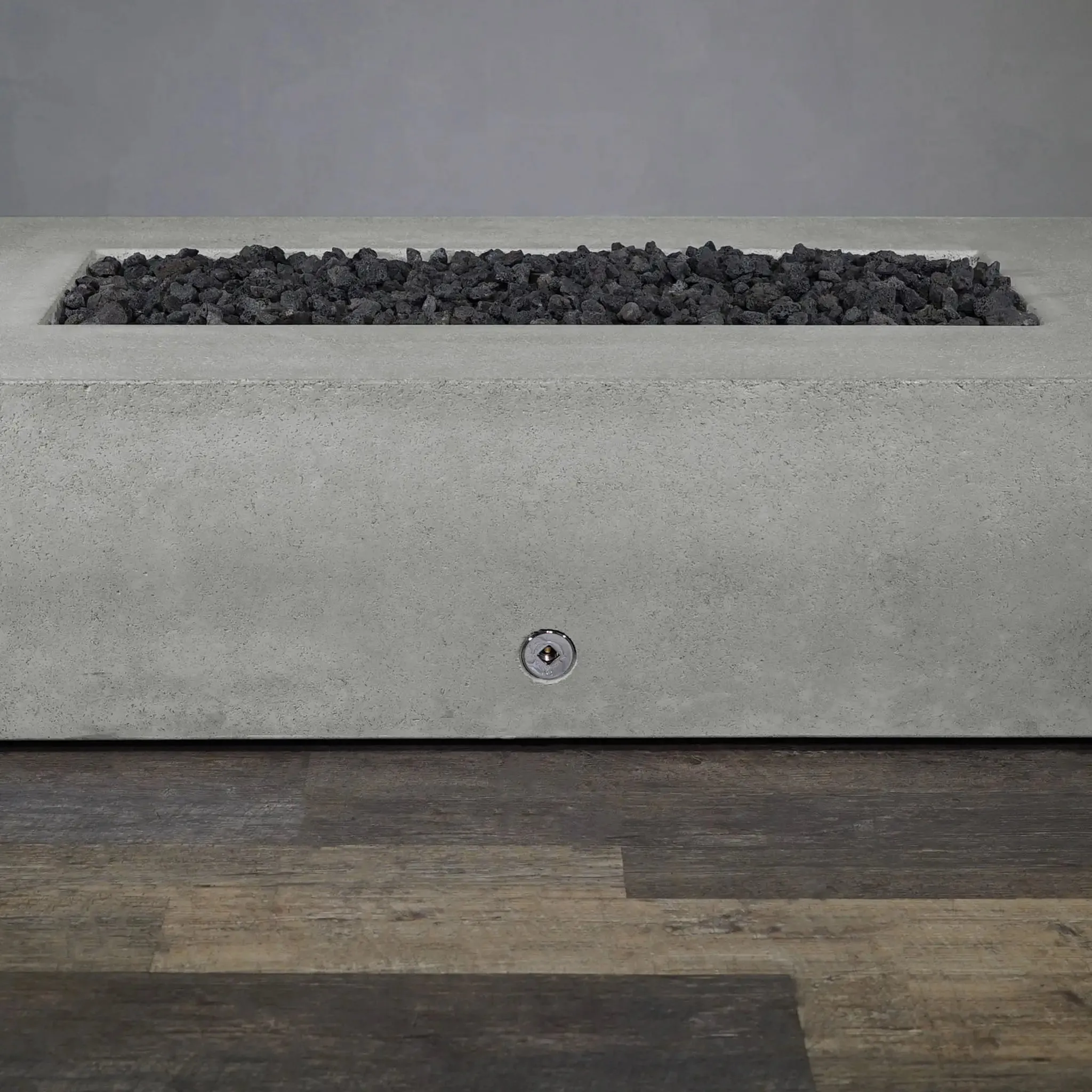 Gravity - Rustic 60" W x 32" L Natural Gray Rectangle Concrete CSA Electronic Ignition On/Off Propane Gas Fire Pit - SD-FP-TRAV-603216-NATG-ELECCSAOO-LP by Starfire Designs