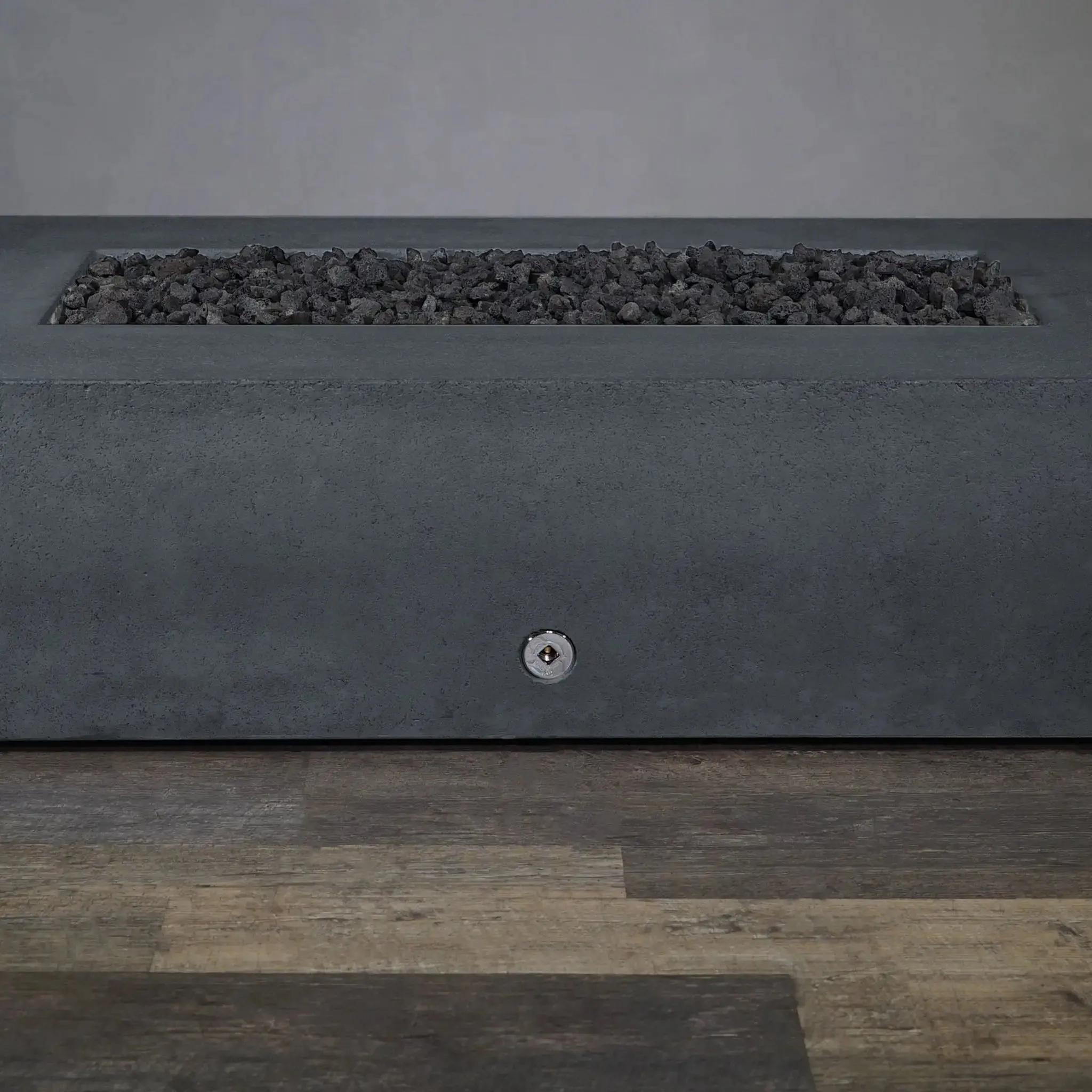Gravity - Rustic 72" W x 38" L Graphite Rectangle Concrete PowerGlow Electronic Ignition Natural Gas Fire Pit - SD-FP-TRAV-723816-GRPH-POWERGLOW-NG by Starfire Designs