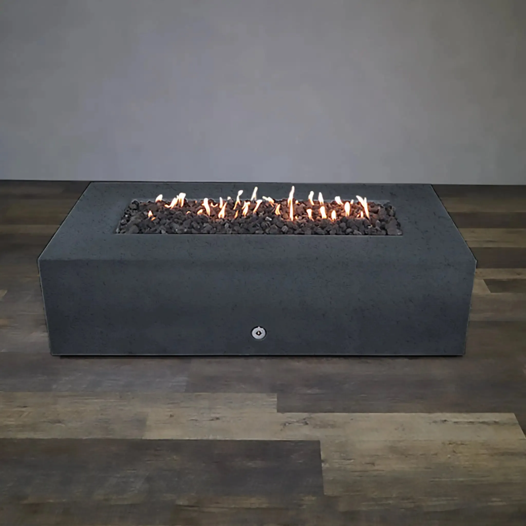 Gravity - Rustic 72" W x 38" L Graphite Rectangle Concrete PowerGlow Electronic Ignition Natural Gas Fire Pit - SD-FP-TRAV-723816-GRPH-POWERGLOW-NG by Starfire Designs