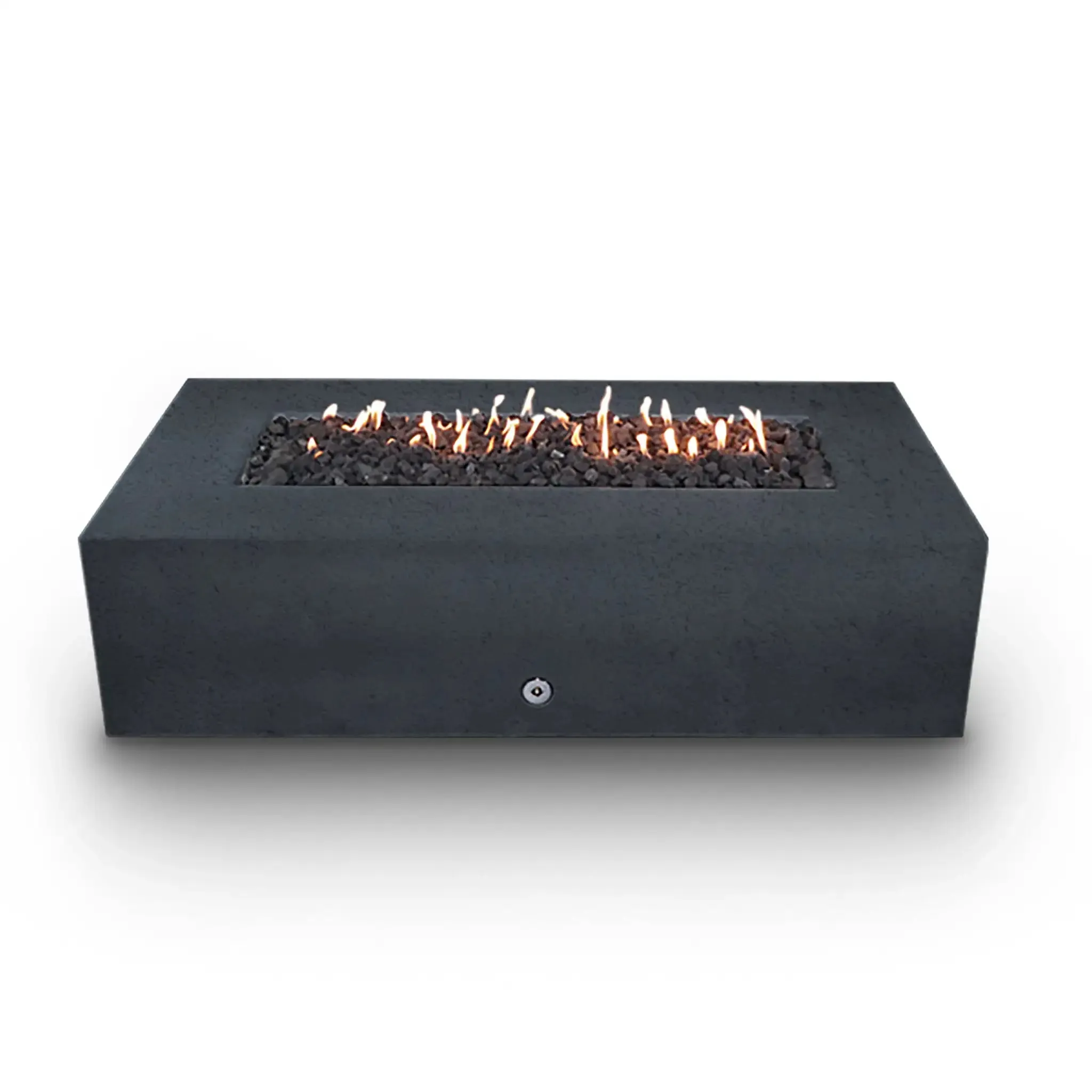 Gravity - Rustic 72" W x 38" L Graphite Rectangle Concrete PowerGlow Electronic Ignition Natural Gas Fire Pit - SD-FP-TRAV-723816-GRPH-POWERGLOW-NG by Starfire Designs