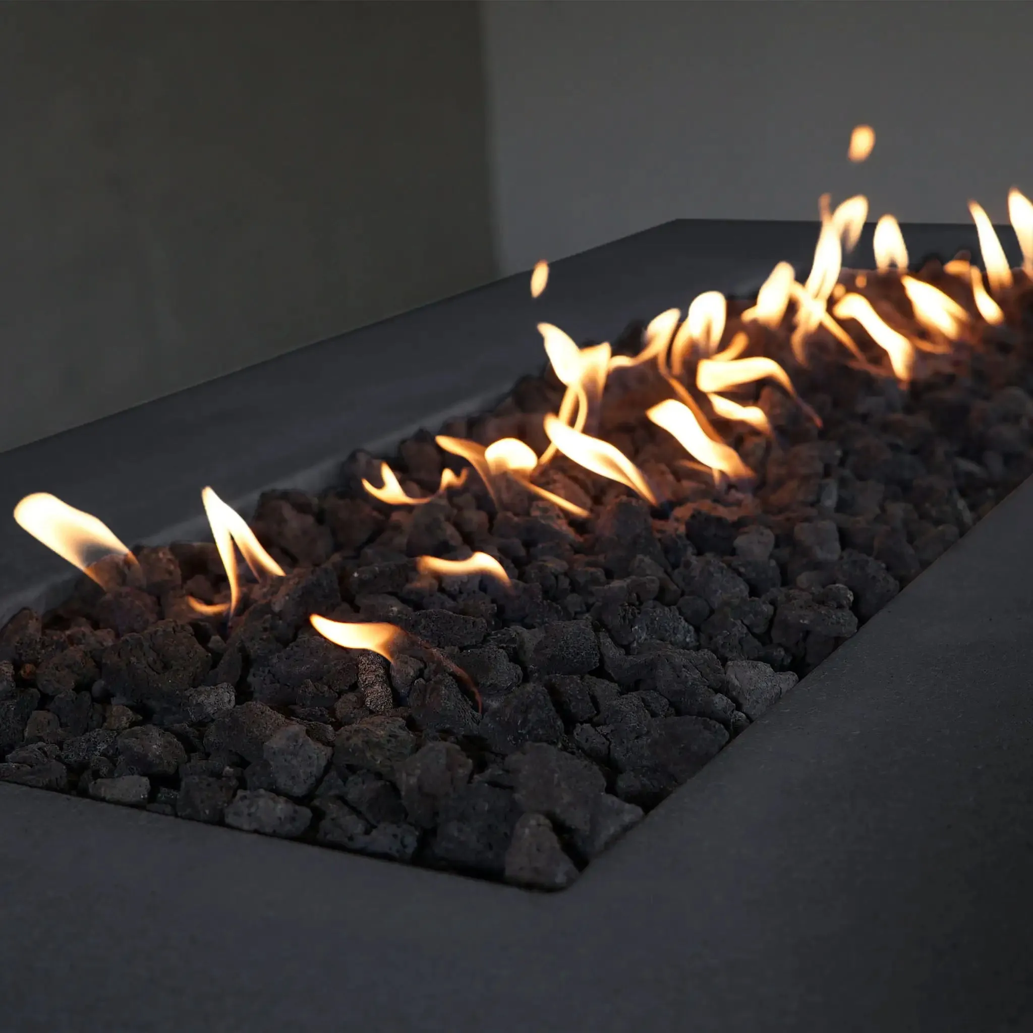 Gravity - Rustic 72" W x 38" L Graphite Rectangle Concrete PowerGlow Electronic Ignition Natural Gas Fire Pit - SD-FP-TRAV-723816-GRPH-POWERGLOW-NG by Starfire Designs