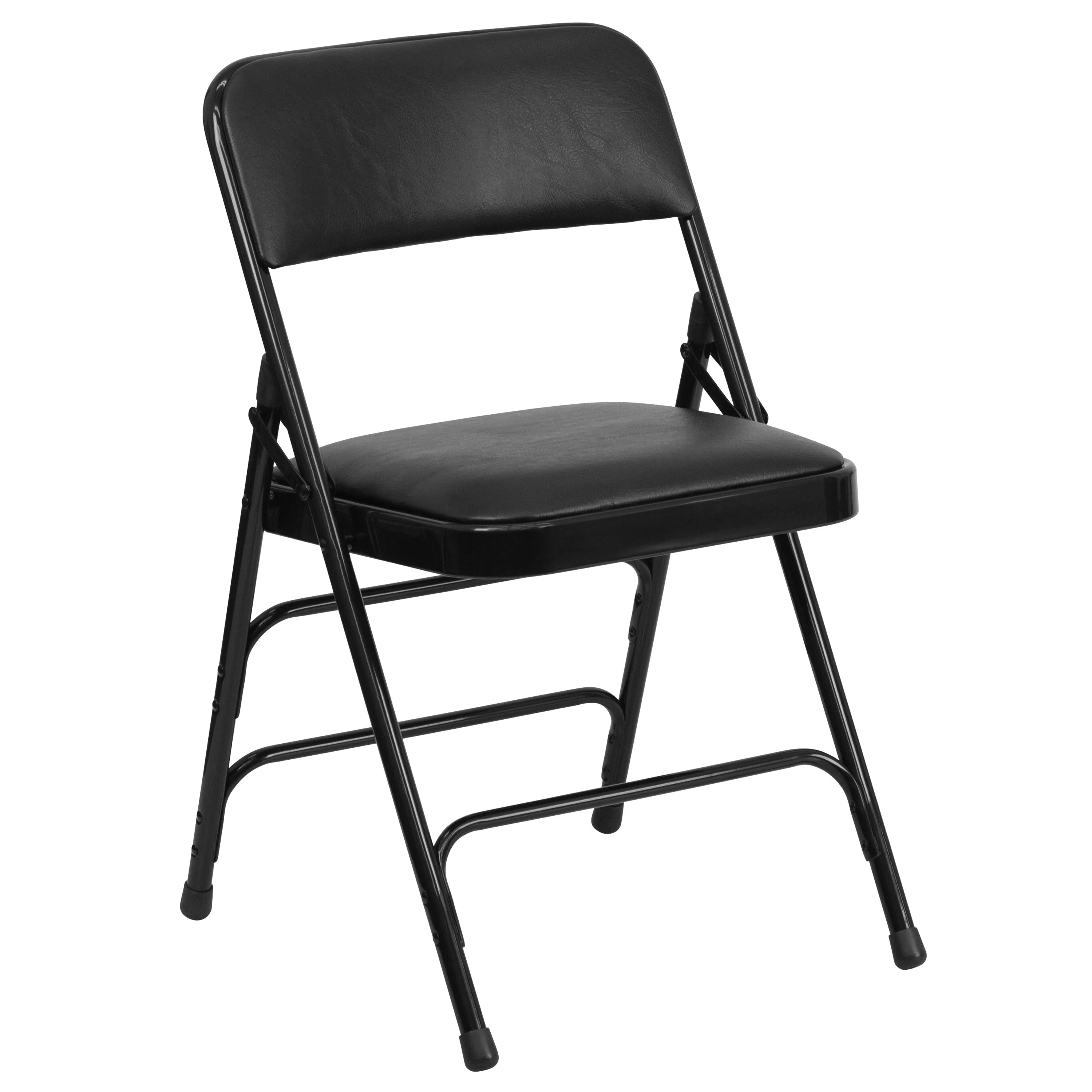 HERCULES Series Metal Folding Chairs with Padded Seats | Set of 2 Black Metal Folding Chairs