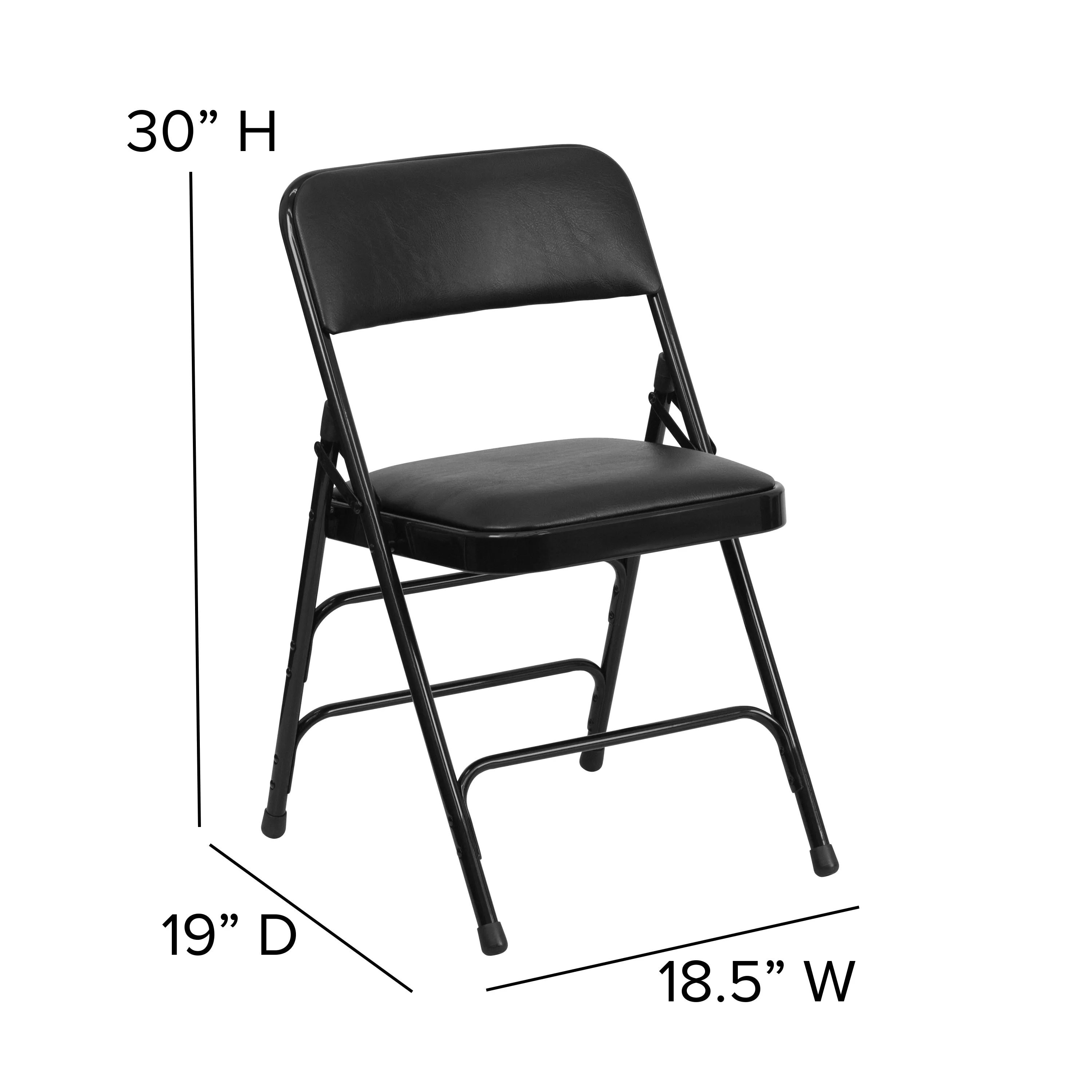 HERCULES Series Metal Folding Chairs with Padded Seats | Set of 2 Black Metal Folding Chairs