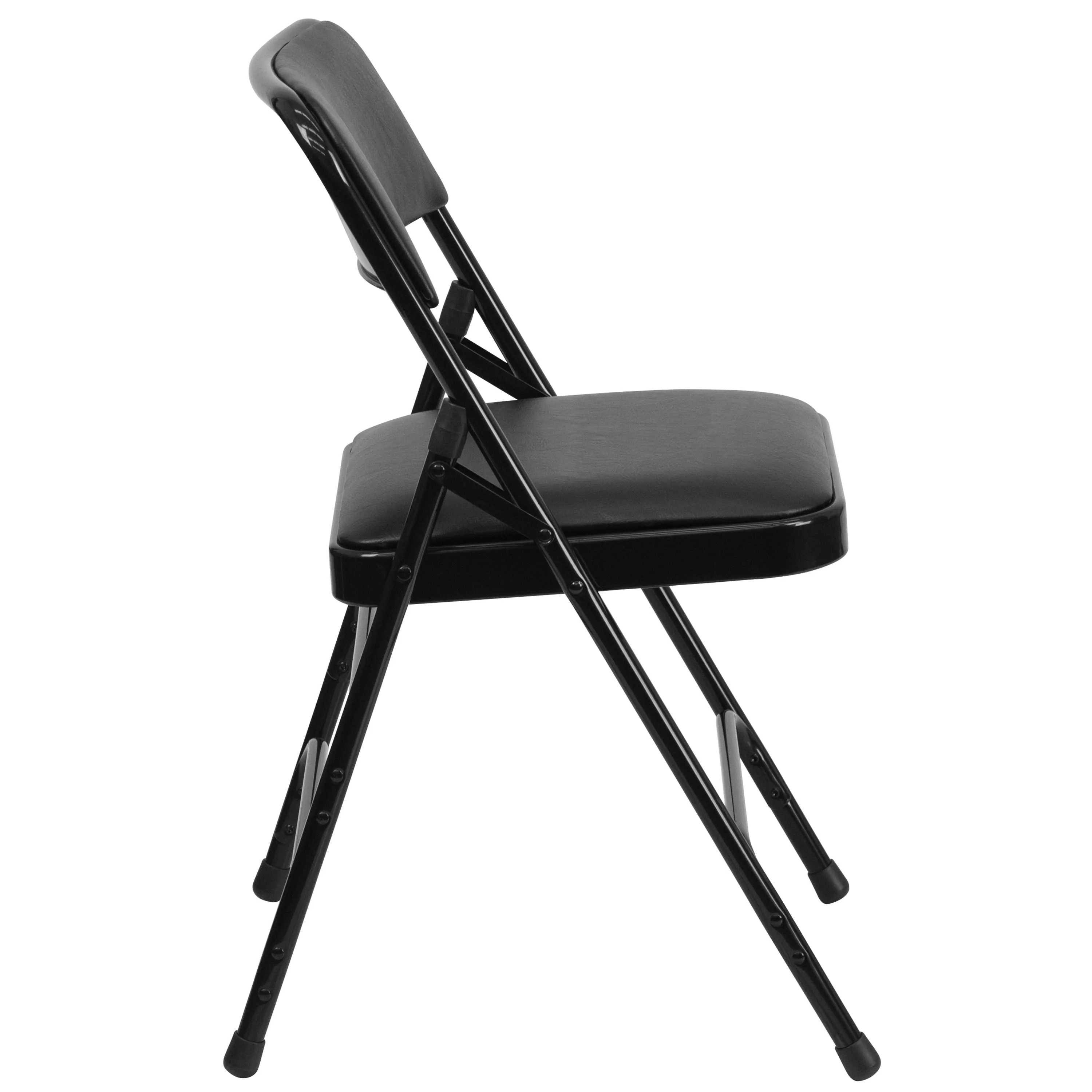 HERCULES Series Metal Folding Chairs with Padded Seats | Set of 2 Black Metal Folding Chairs
