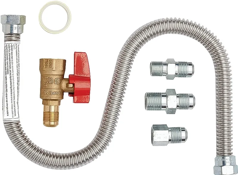 Mr. Heater F271239 Gas Hookup Kit, 1-Stop, Universal, Brass/Stainless Steel :CD: QUANTITY: 1