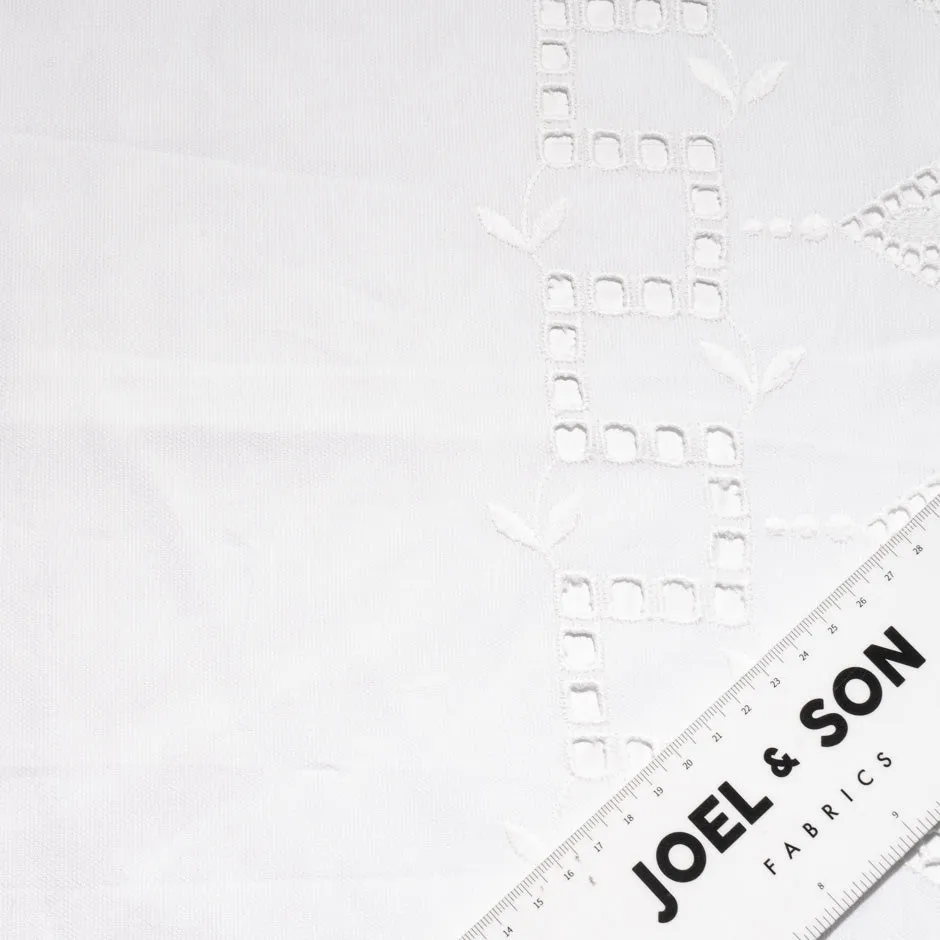 One-Sided Open Work Embroidered Pure Cotton