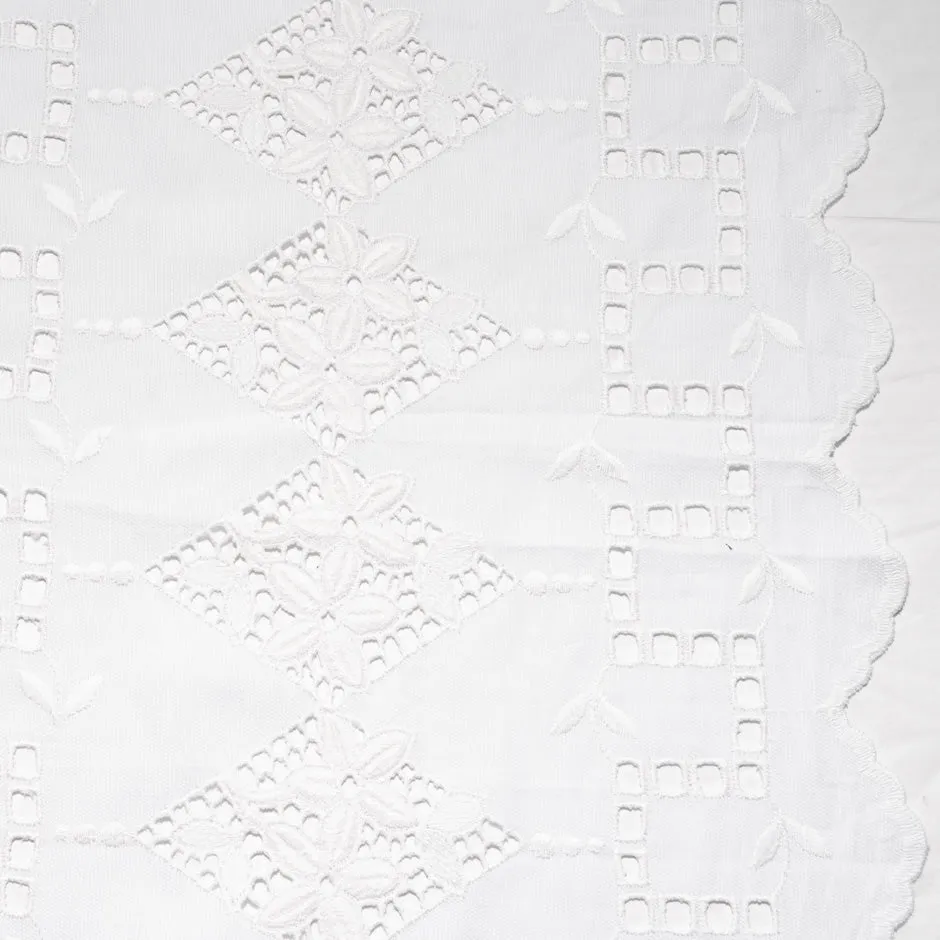 One-Sided Open Work Embroidered Pure Cotton