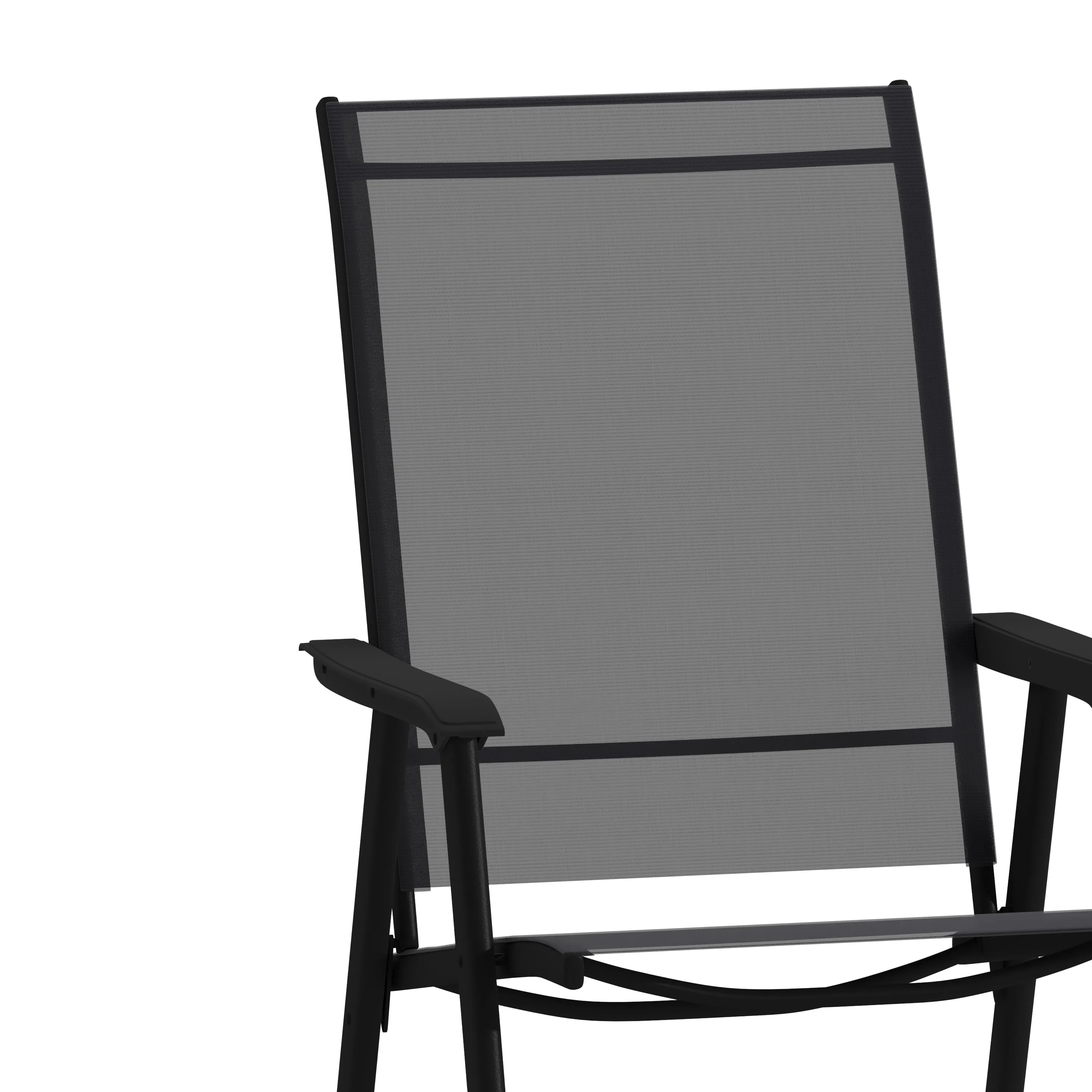 Paladin Black Outdoor Folding Patio Sling Chair