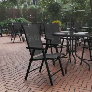Paladin Black Outdoor Folding Patio Sling Chair