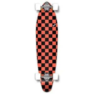 Punked Checkered Orange Kicktail 40" Longboard