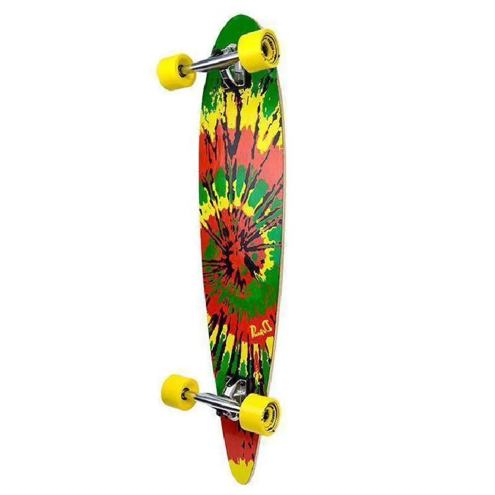 Punked Tiedye Rasta Pintail 40" Longboard