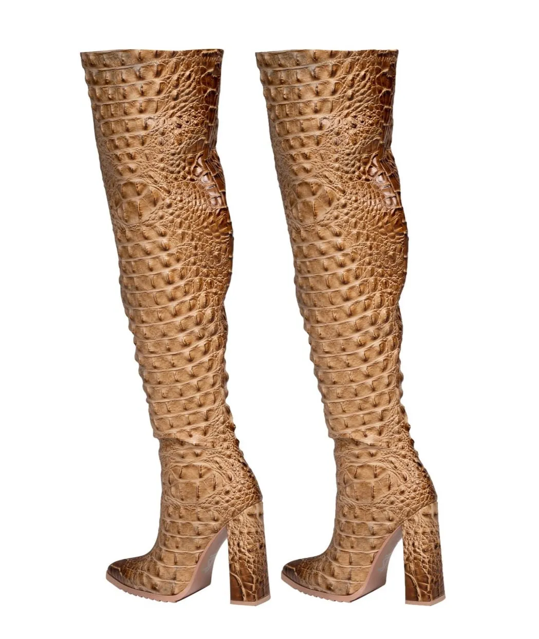 Reptile Boots Nude