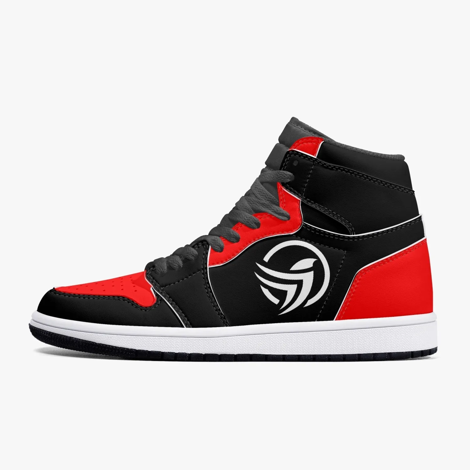 Unstax Red/Black High-Top Leather Sneakers