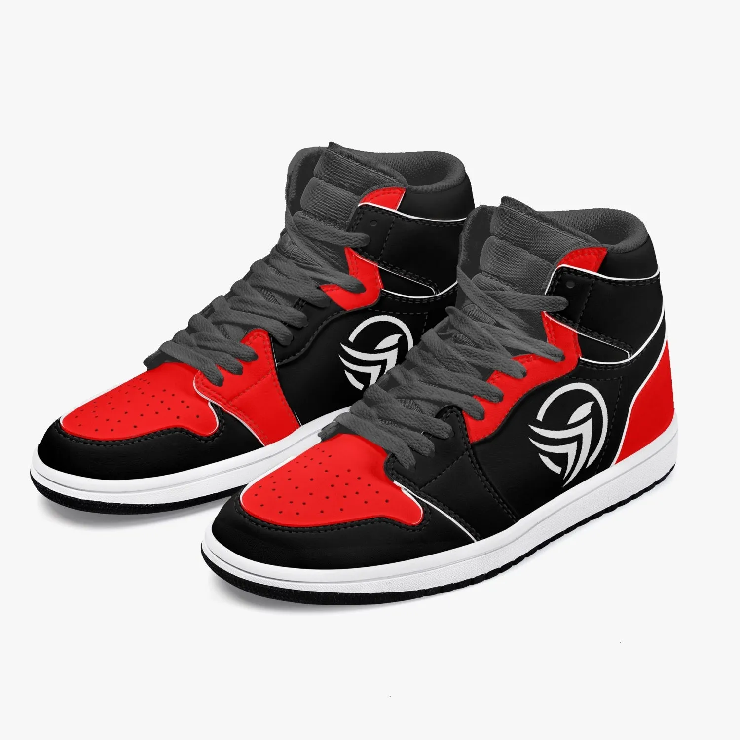 Unstax Red/Black High-Top Leather Sneakers