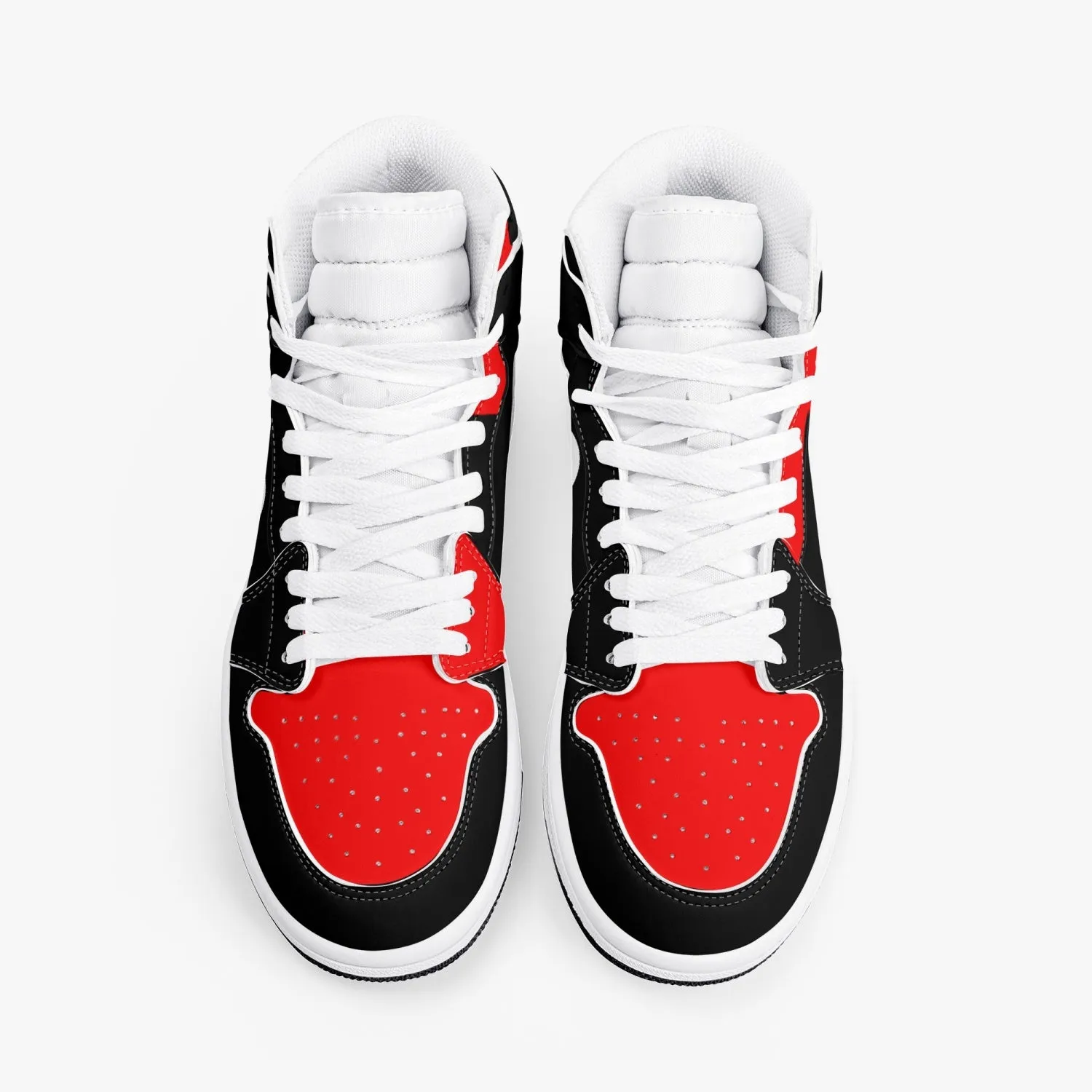 Unstax Red/Black High-Top Leather Sneakers