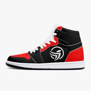 Unstax Red/Black High-Top Leather Sneakers