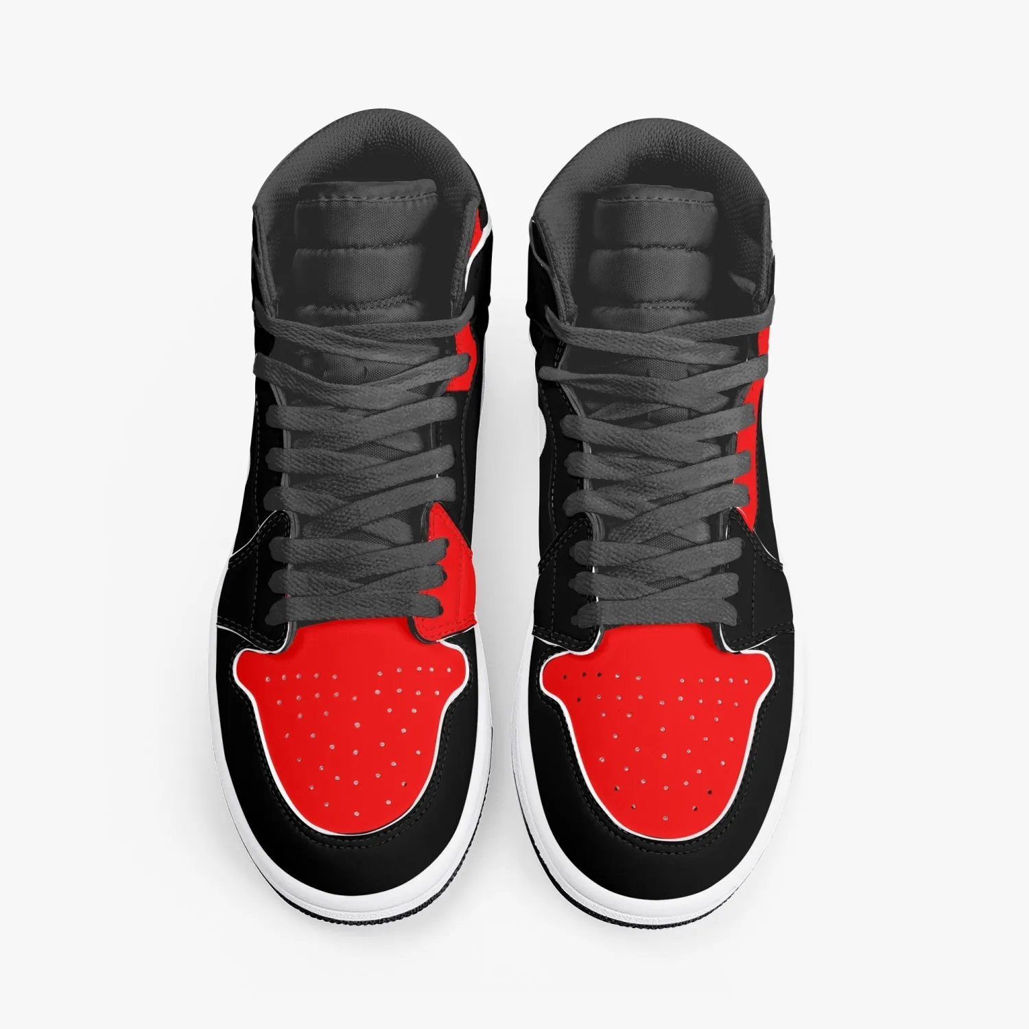 Unstax Red/Black High-Top Leather Sneakers