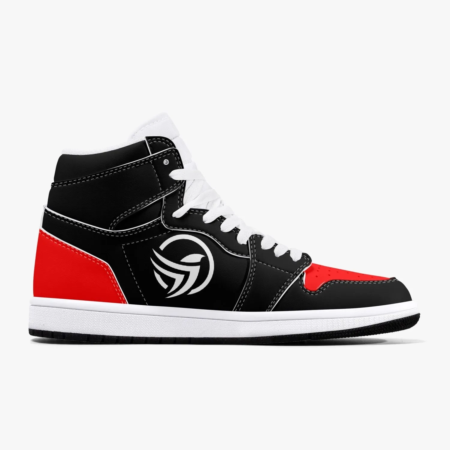 Unstax Red/Black High-Top Leather Sneakers