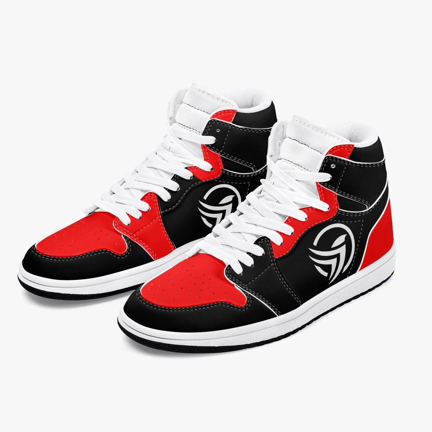 Unstax Red/Black High-Top Leather Sneakers