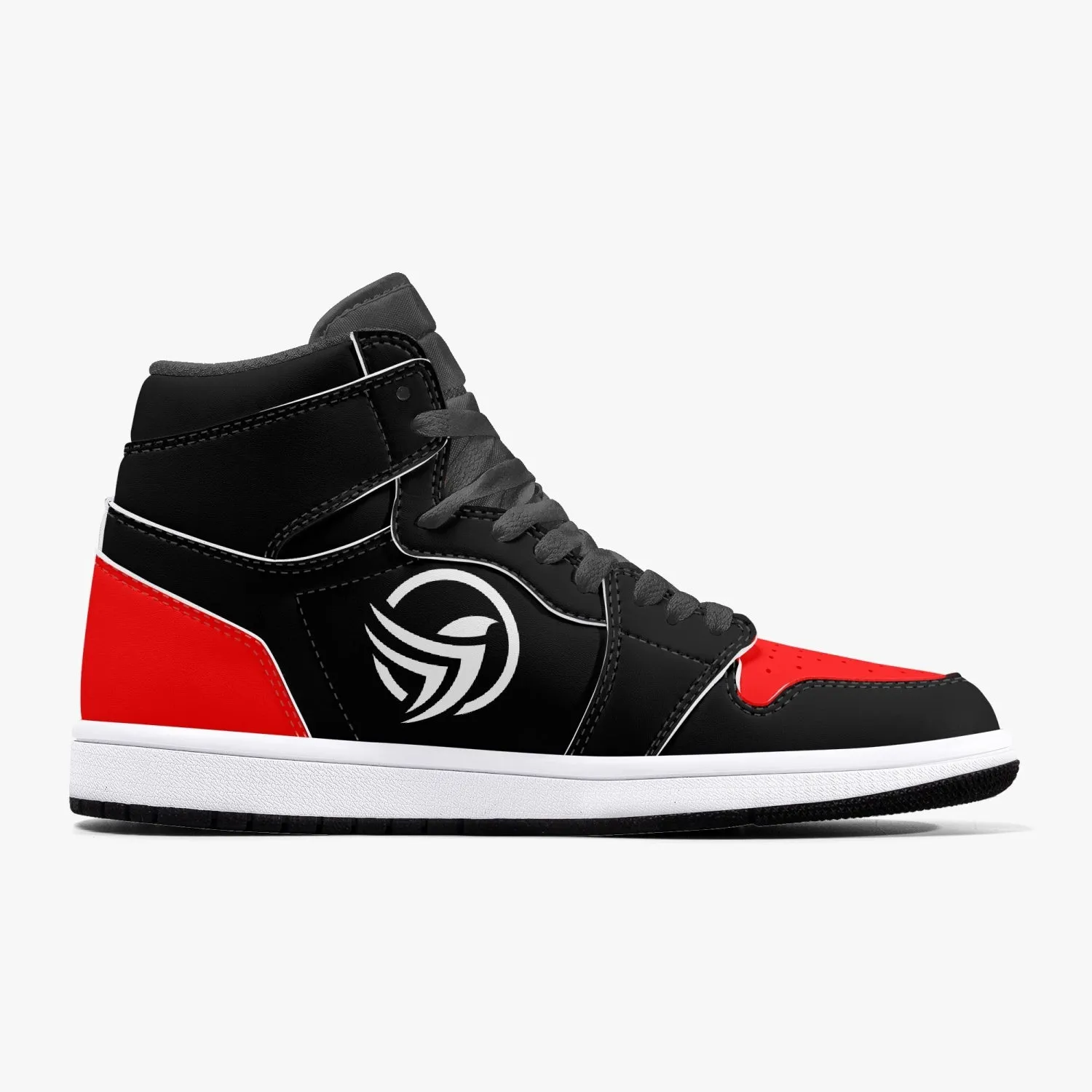 Unstax Red/Black High-Top Leather Sneakers