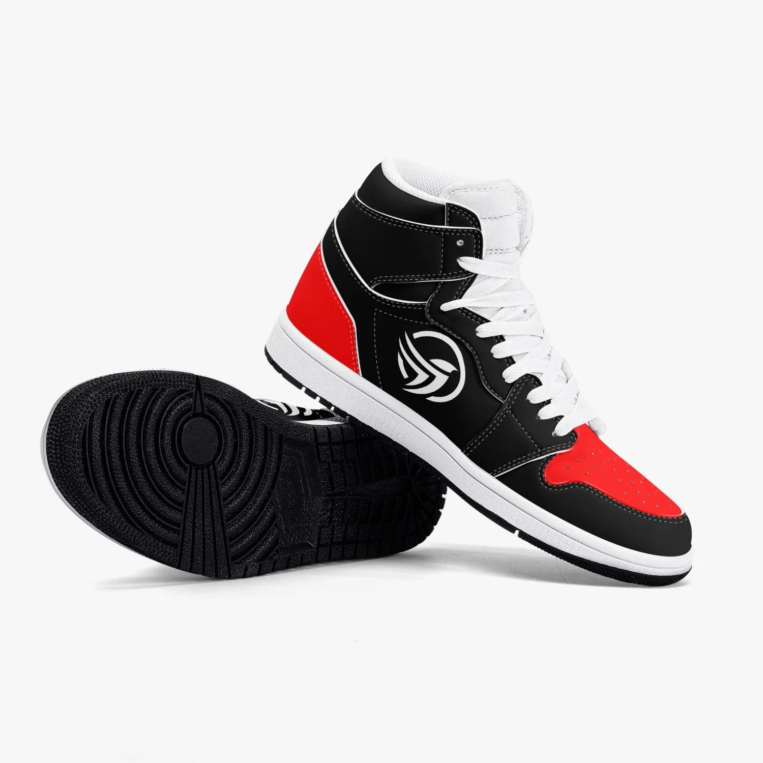 Unstax Red/Black High-Top Leather Sneakers